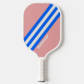 Retro Zee Kiss Stripes met naam Pickleball Paddle (Achterkant)