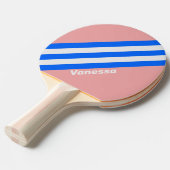 Retro Zee Kiss Stripes met naam Tafeltennisbatje (Voorkant Gekanteld)
