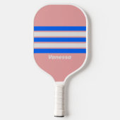 Retro Zee Kus Over Strepen met Naam Pickleball Paddle (Achterkant)