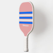 Retro Zee Kus Over Strepen met Naam Pickleball Paddle (Links)