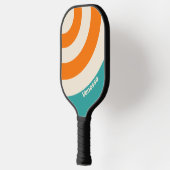 Retro Zeebries Sfeer Cirkel Streep met Naam Pickleball Paddle (Links)