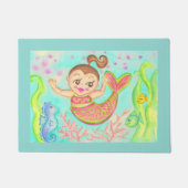 Retro zeemeermin deurmat tapijt (Voorkant)