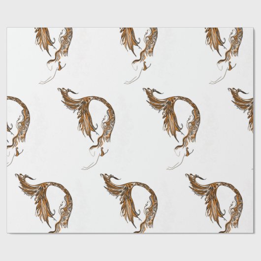 Retro Zeemeermin inpakpapier (Vlak)