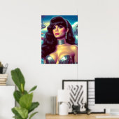 Retro Zeemeermin Pin-up Poster (Thuiskantoor)