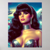 Retro Zeemeermin Pin-up Poster (Voorkant)