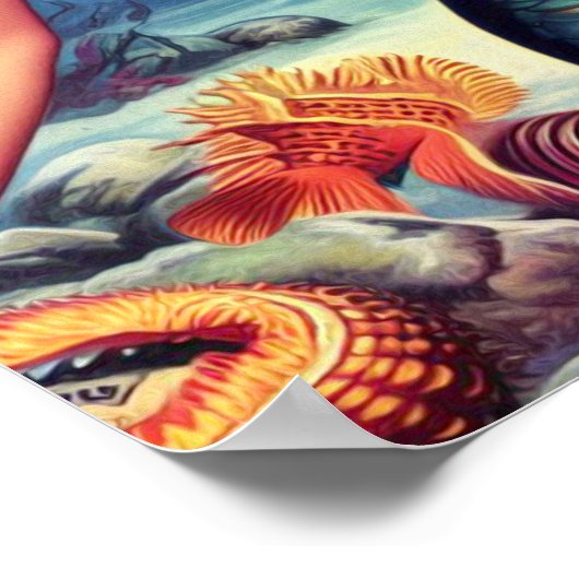 Retro Zeemeermin Pin Up Poster (Hoek)