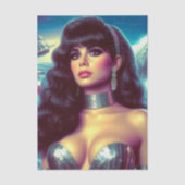 Retro Zeemeermin Pin-up Tissuepapier (Voorkant)