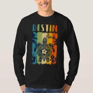 Retro Zeeschildpad Destin Florida Thema Gezinsvaka T-shirt