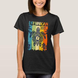 Retro Zeeschildpad Dominicaanse Republiek Gezinsva T-shirt