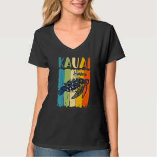 Retro Zeeschildpad Kauai Hawaii Overeenkomende Vri T-shirt