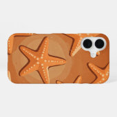 Retro Zeesterpatroon iPhone 16 Hoesje (Achterkant horizontaal)