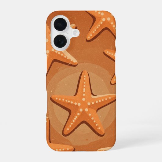 Retro Zeesterpatroon iPhone 16 Hoesje (Achterkant)