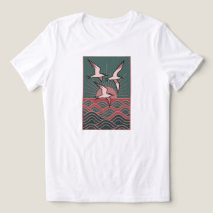 Retro zeevogel – Ocean Sunrise Coastal ALLEEN WI Tri-Blend Shirt