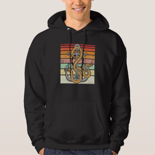 Retro Zeilboot Anker Schipper Nautilus Zeiler Zeil Hoodie (Voorkant)