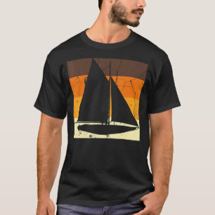 Retro zeilboot schipper schip catamaran jacht zeil t-shirt