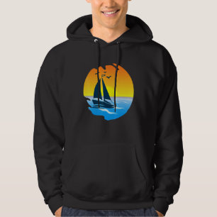 Retro Zeilboot Zeilboot Eigenaar Kapitein Zeilen Hoodie