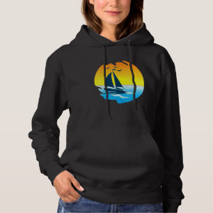 Retro Zeilboot Zeilboot Eigenaar Kapitein Zeilen Hoodie