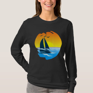 Retro Zeilboot Zeilboot Eigenaar Kapitein Zeilen T-shirt