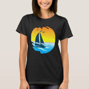 Retro Zeilboot Zeilboot Eigenaar Kapitein Zeilen T-shirt