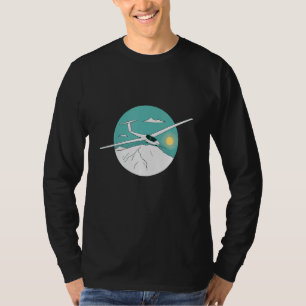 Retro Zeilboot Zweefvliegtuig Vlieger Luchtvaart T-shirt