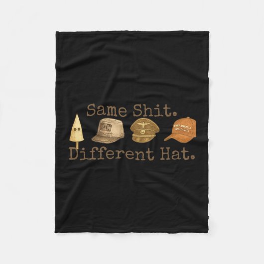 Retro Zelfde Verschillende Hoed Grappig Trump Poli Fleece Deken (Voorkant)