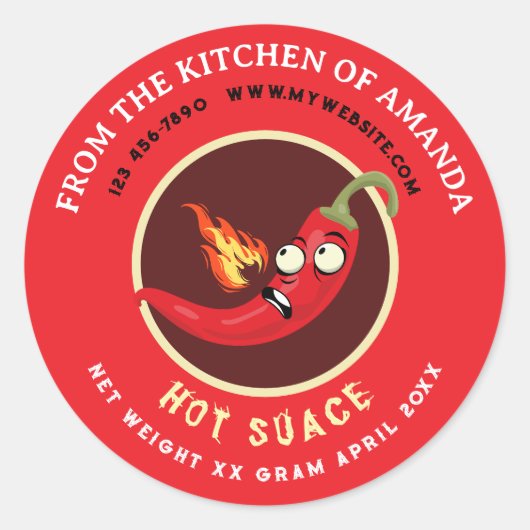 Retro zelfgemaakte hete saus label Sjabloon (Voorkant)