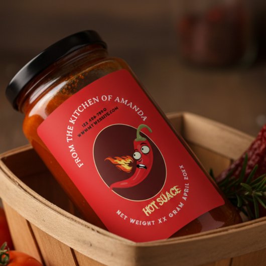 Retro zelfgemaakte hete saus label Sjabloon Wijn Etiket