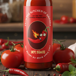 Retro zelfgemaakte hete saus label Sjabloon Wijn Etiket