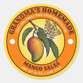Retro Zelfgemaakte Mangosalsa Label Sjabloon (Voorkant)