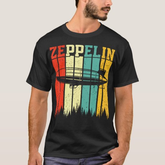 Retro Zeppelin 70s 80s luchtschip Zepelin Z T-shirt (Voorkant)