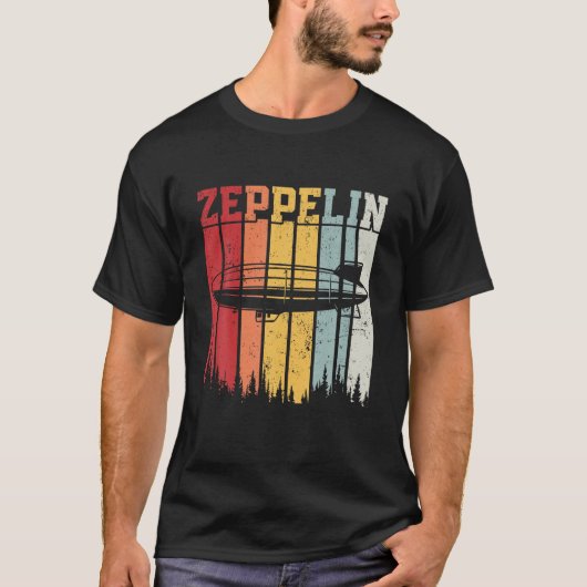 Retro Zeppelin 70s 80s luchtschip Zepelin Z T-shirt (Voorkant)