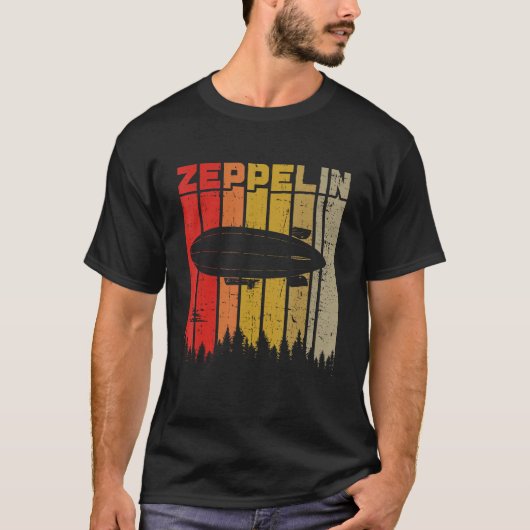 Retro Zeppelin 70s 80s luchtschip Zepelin Z T-shirt (Voorkant)