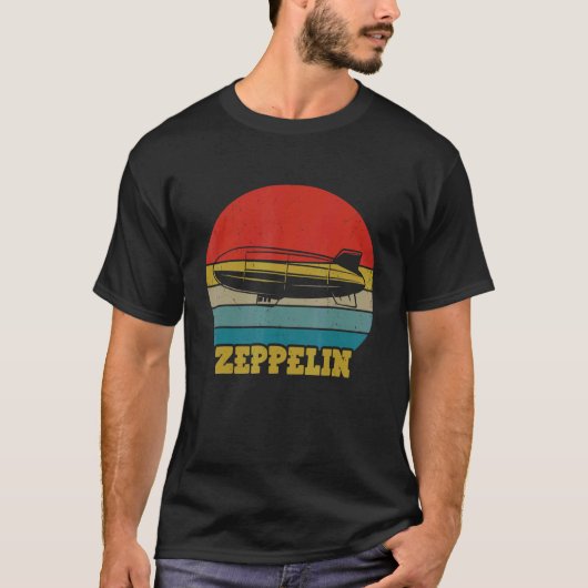 Retro Zeppelin Diriable Blimp Airship 70s 3 T-shirt (Voorkant)