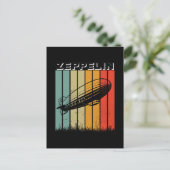 Retro Zeppelin luchtschip Zepelin Zepplin Briefkaart (Staand voorkant)