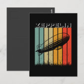 Retro Zeppelin luchtschip Zepelin Zepplin Briefkaart (Voorkant / Achterkant)