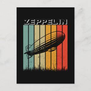 Retro Zeppelin luchtschip Zepelin Zepplin Briefkaart