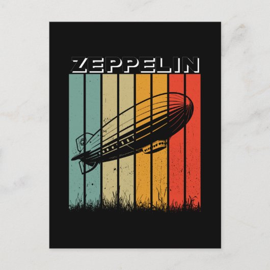 Retro Zeppelin luchtschip Zepelin Zepplin Briefkaart (Voorkant)