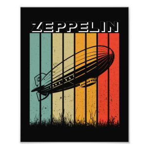 Retro Zeppelin luchtschip Zepelin Zepplin Foto Afdruk