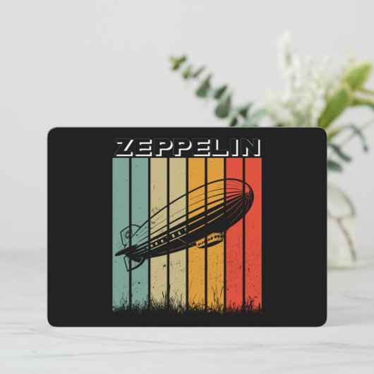 Retro Zeppelin luchtschip Zepelin Zepplin Kaart (Staand voorkant)