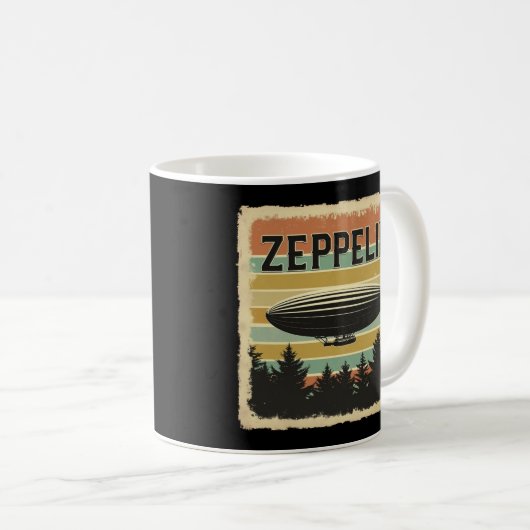 Retro Zeppelin luchtschip Zepelin Zepplin Koffiemok (Voorkant rechts)