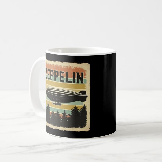 Retro Zeppelin luchtschip Zepelin Zepplin Koffiemok (Voorkant links)
