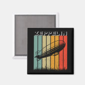 Retro Zeppelin luchtschip Zepelin Zepplin Magneet (Voorkant / Achterkant)