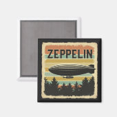 Retro Zeppelin luchtschip Zepelin Zepplin Magneet (Voorkant / Achterkant)