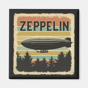 Retro Zeppelin luchtschip Zepelin Zepplin Magneet