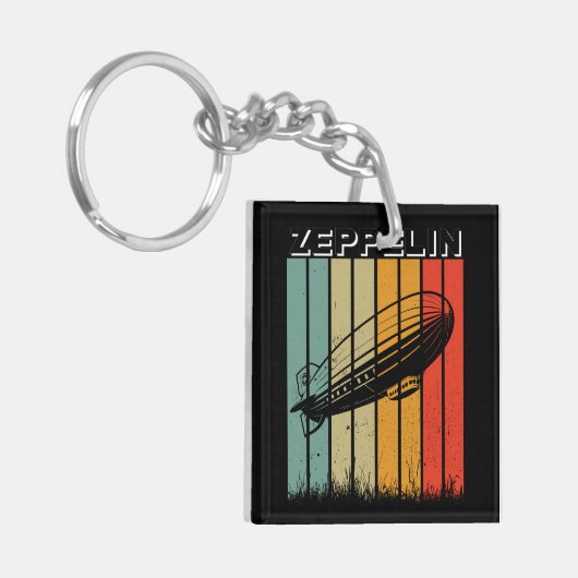 Retro Zeppelin luchtschip Zepelin Zepplin Sleutelhanger (Voorkant Links)