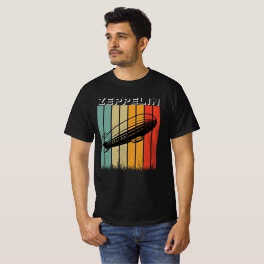 Retro Zeppelin luchtschip Zepelin Zepplin T-shirt (Voorkant volledig)