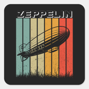 Retro Zeppelin luchtschip Zepelin Zepplin Vierkante Sticker