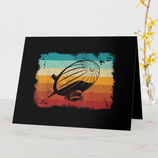 Retro Zeppelin luchtschip Zepplin L Kaart (Gele Bloem)