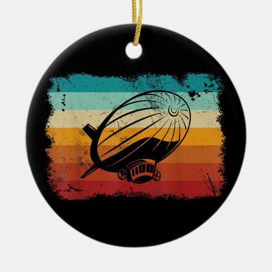 Retro  Zeppelin luchtschip Zepplin L Keramisch Ornament (Voorkant)