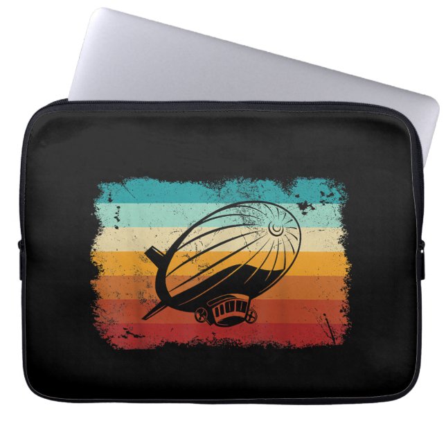 Retro  Zeppelin luchtschip Zepplin L Laptop Sleeve (Voorkant)